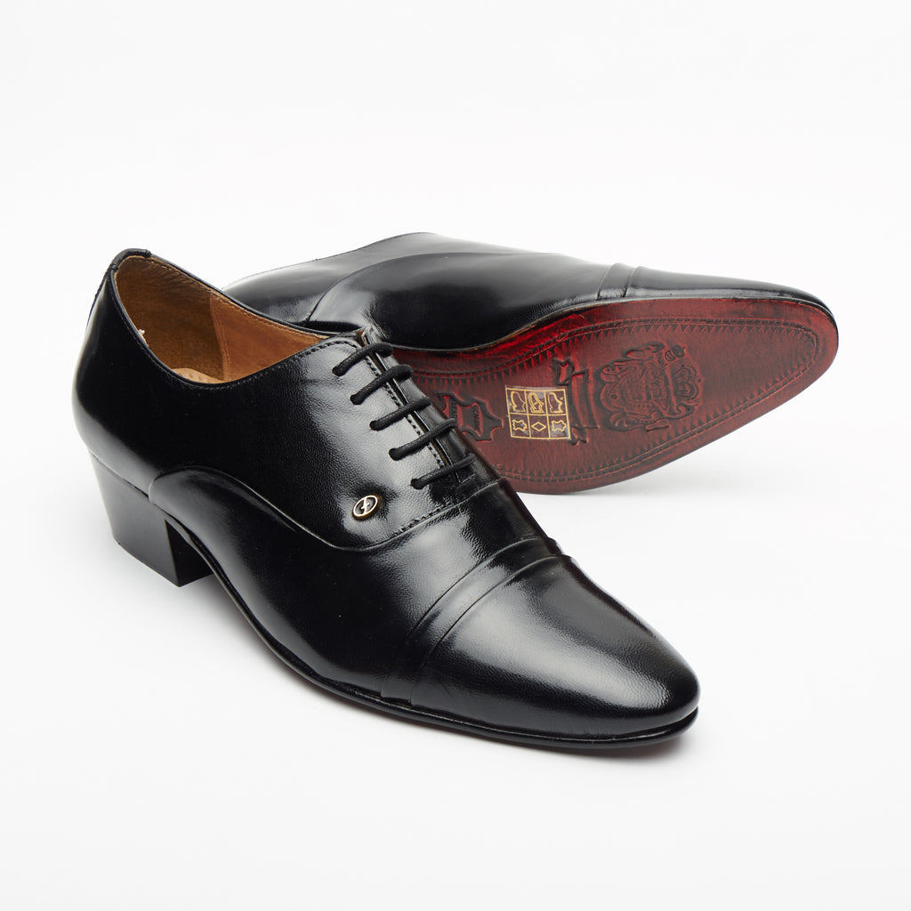 Mens Cuban Heel Leather Shoes - 26286 Black – Lucini Shoes