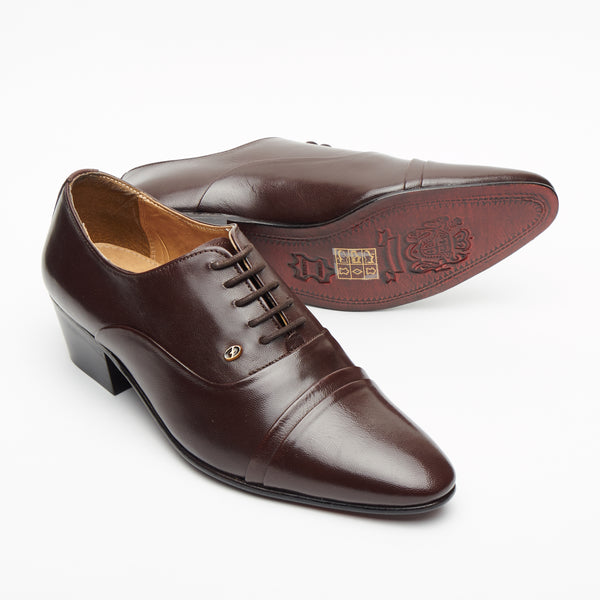 Mens Cuban Heel Leather Shoes - 26286 Brown – Lucini Shoes