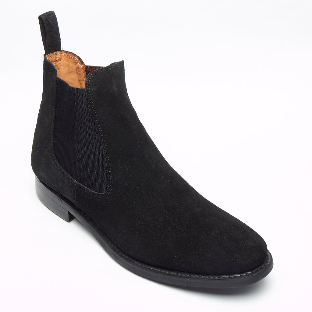 Mens Goodyear Welted Suede Chelsea Boots - 27817 Black – Lucini Shoes