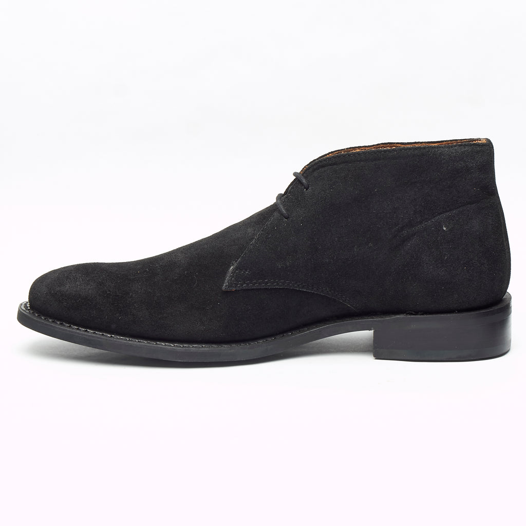Mens Goodyear Welted Suede Lace Up Ankle Boots - 35515 Black – Lucini Shoes