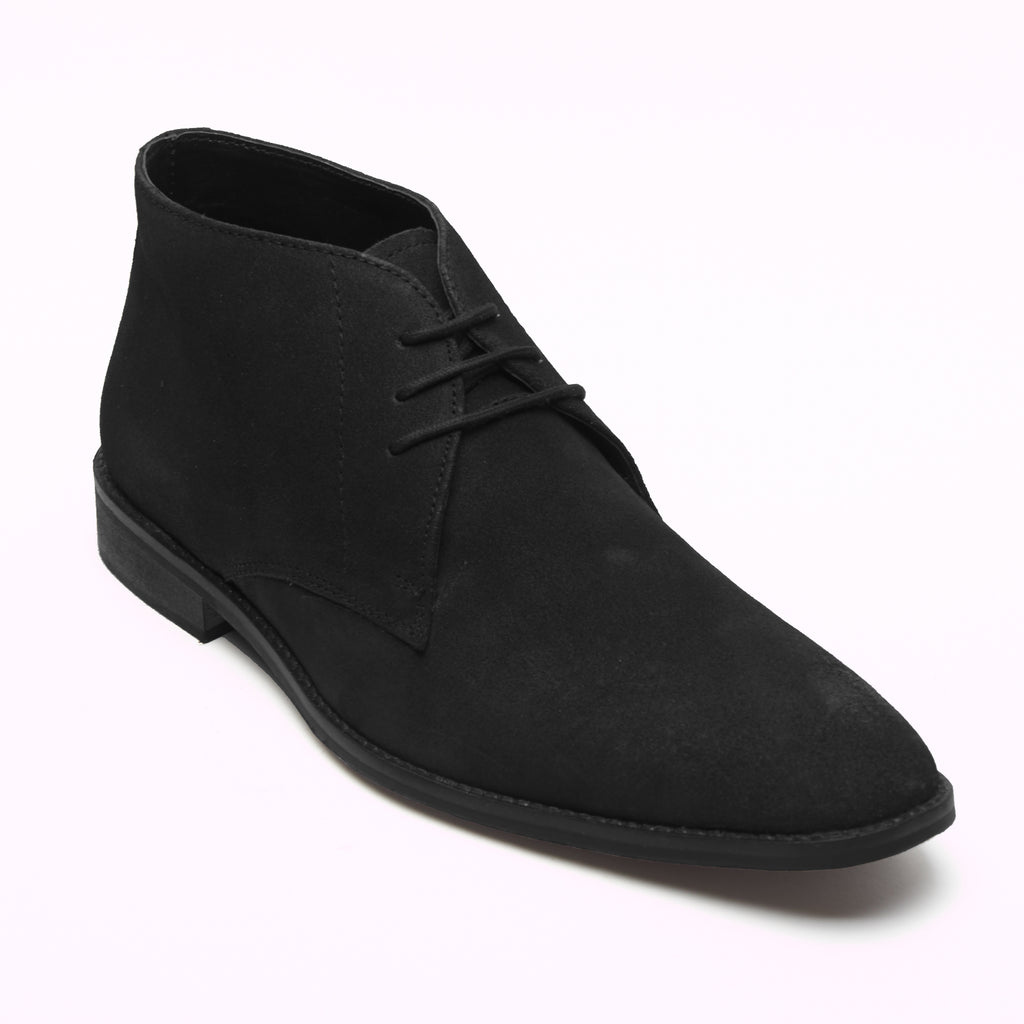Mens Suede Ankle Boots - SF-251-Suede Black – Lucini Shoes