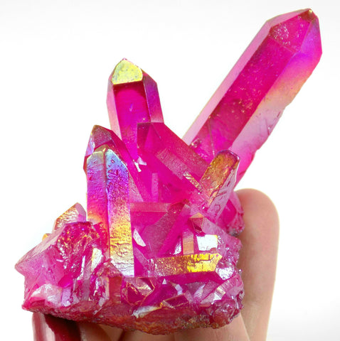 pink aura quartz tower