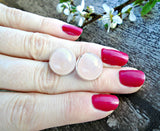 rose quartz studs