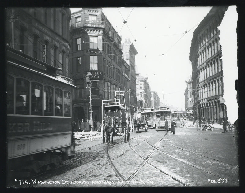 Washington Street Looking Northerly from Dock Square, February 8, 1897