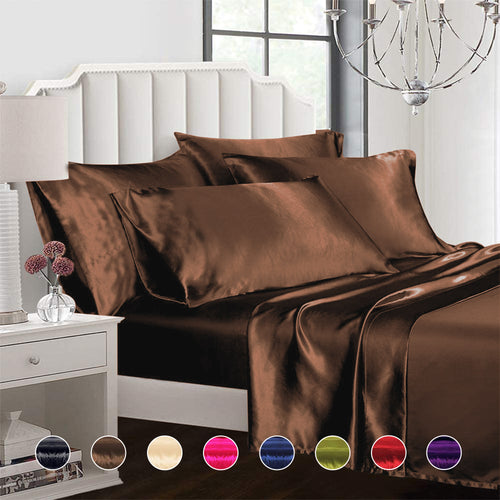 brown satin bed sheets