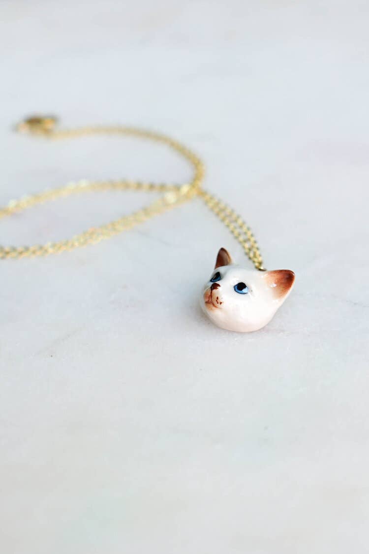 Tiny George Cat Head Necklace