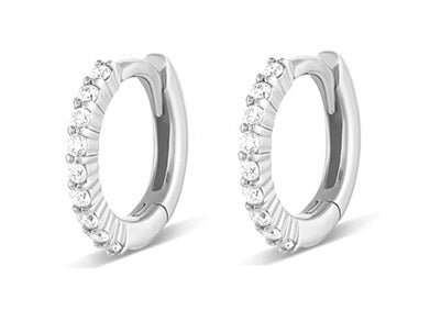 14K Gold 0.36 Ct Diamond Huggie Earring, Available in White and Yellow Gold