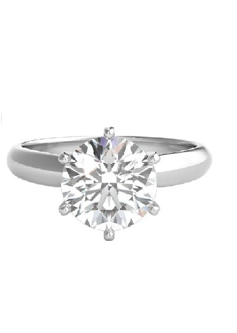 Platinum 2.00 SI1 D Lab Grown Round Diamond Engagement Ring