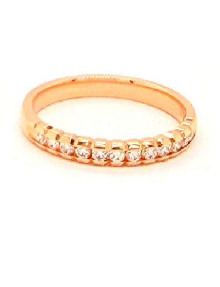 14k Rose Gold 0.24 Ct Bar Set Diamond Band