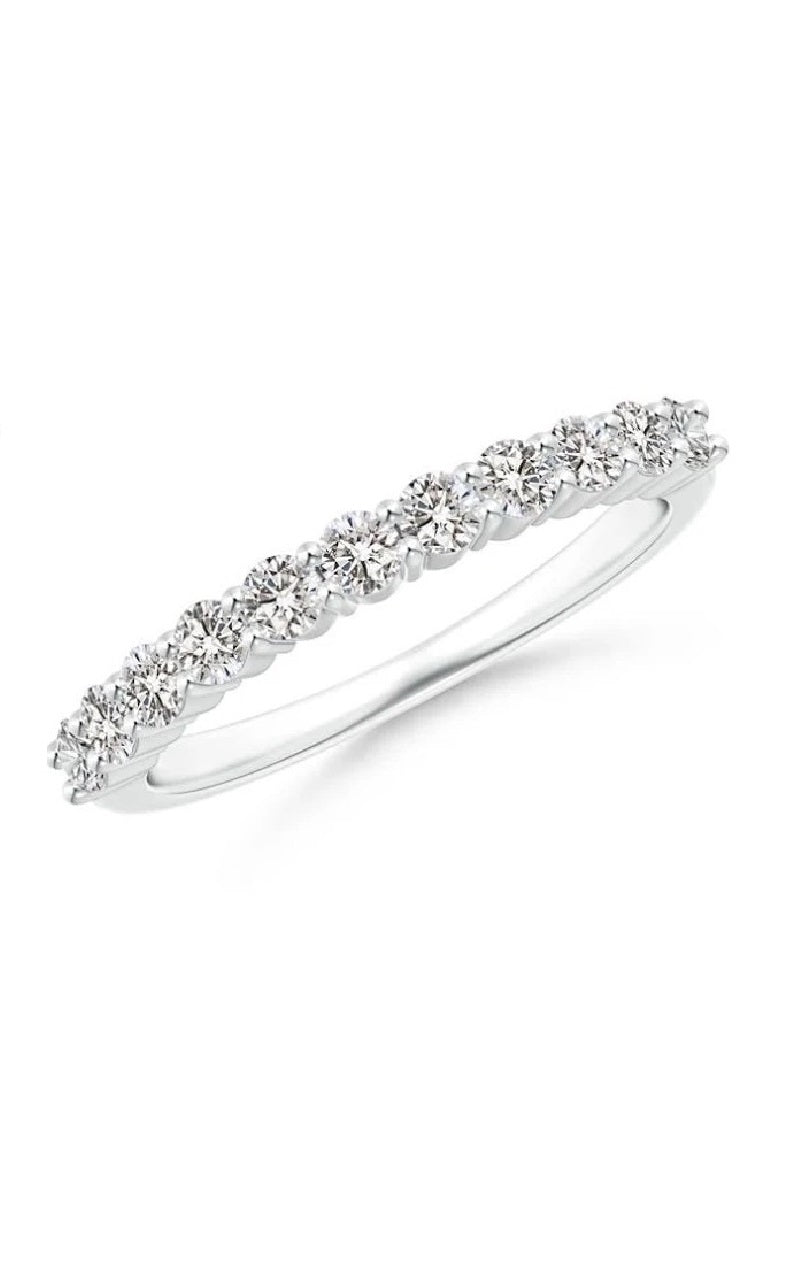 14k White Gold 0.77 Ct Diamond Band