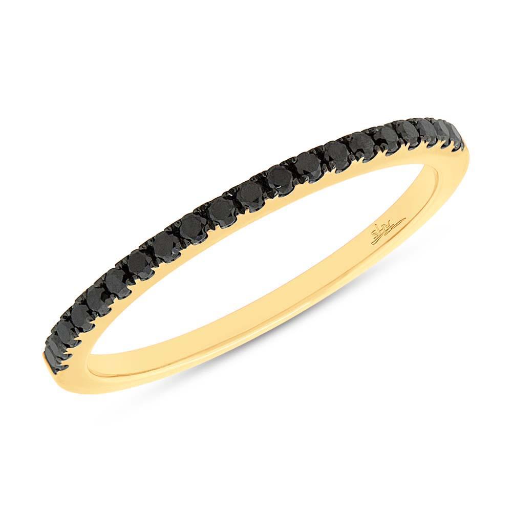 14K Gold 0.20 Ct Black Diamond Band