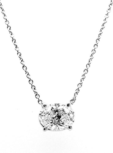 Lab Grown Diamond V-Necklace | MiaDonna 14K White Gold