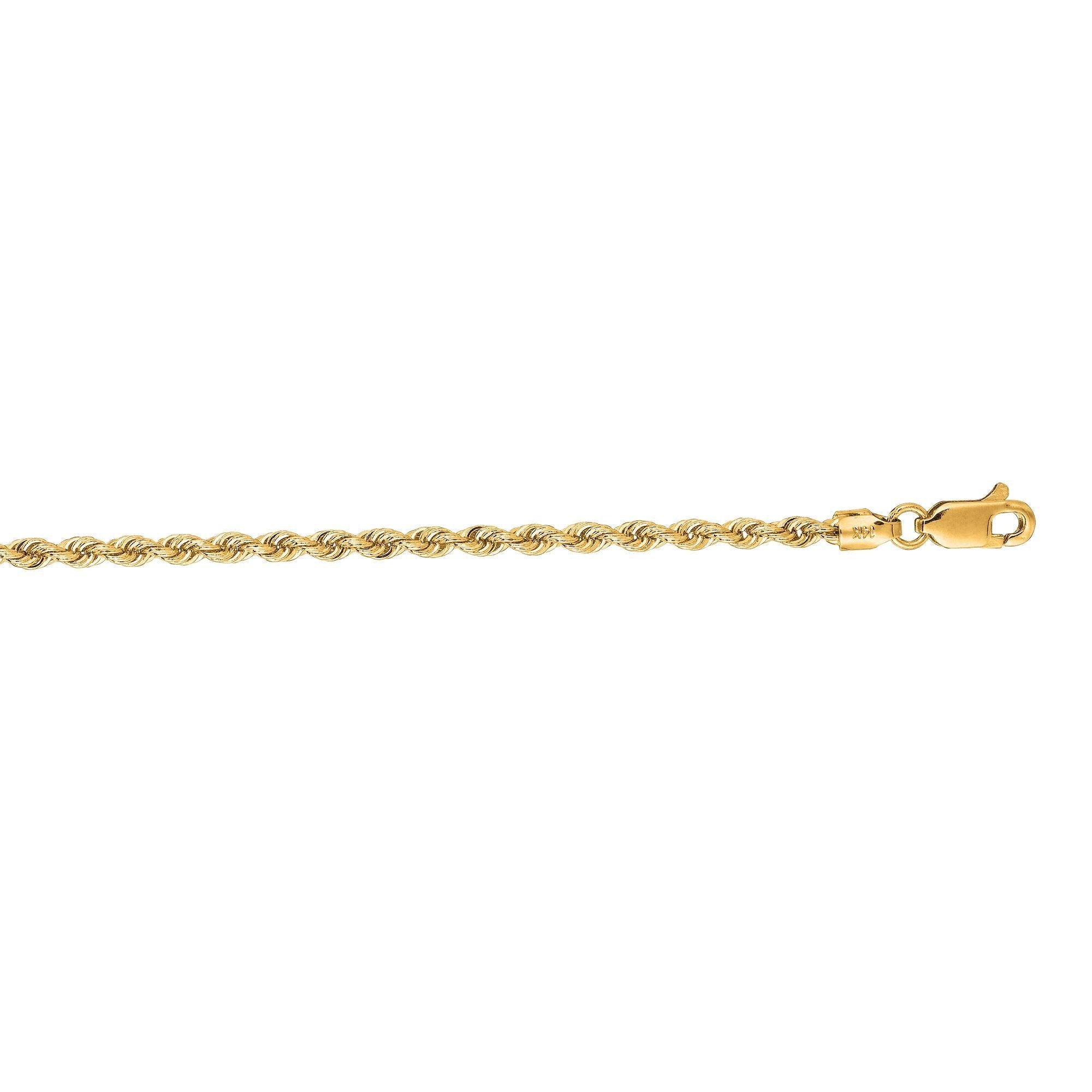 14K Yellow Gold 18 Inch 2.5mm Rope Chain