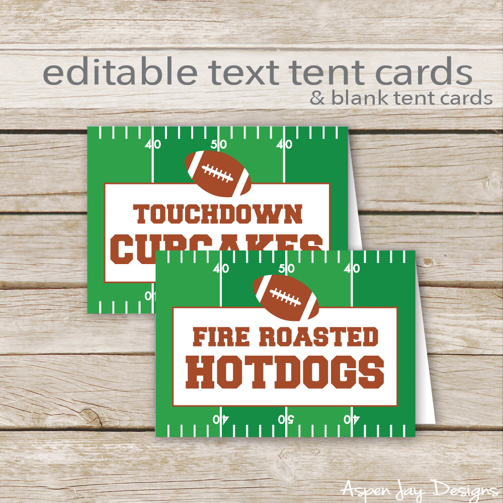 Editable Football Party Labels Aspenjay