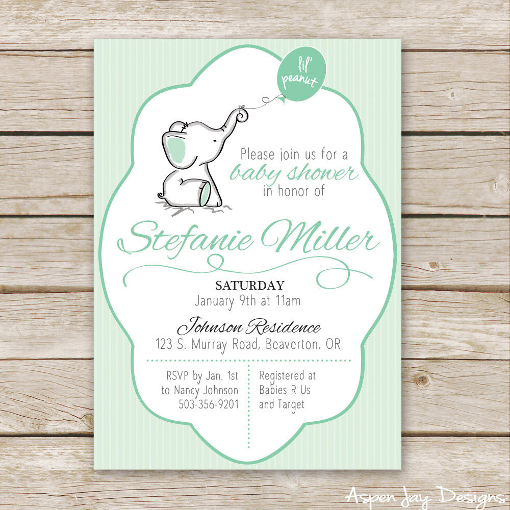 elephant baby shower invitations target