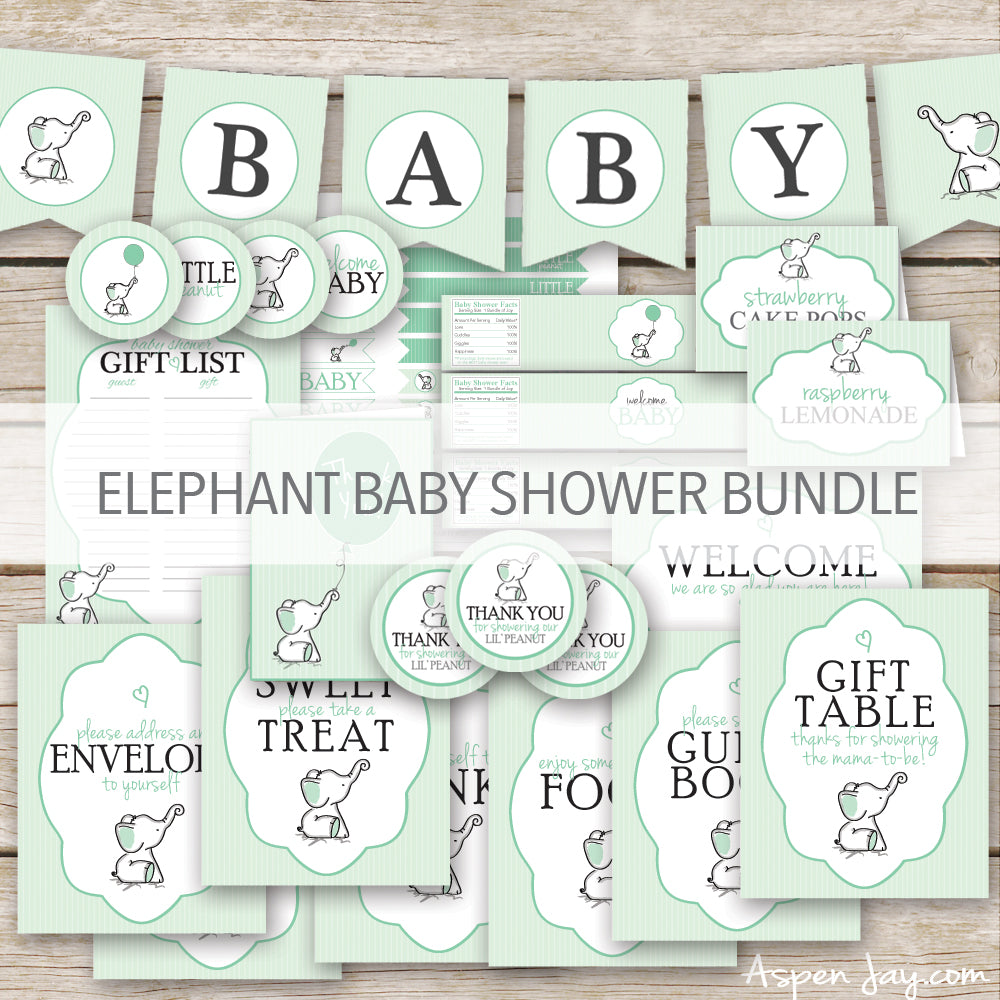 elephant baby shower decorations for boys