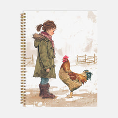 Farm Girl and Chicken Notebook