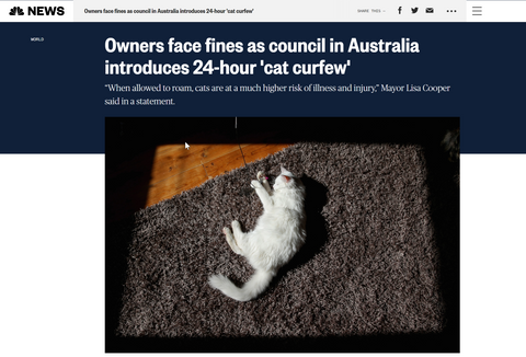 Cat Curfew in Australia