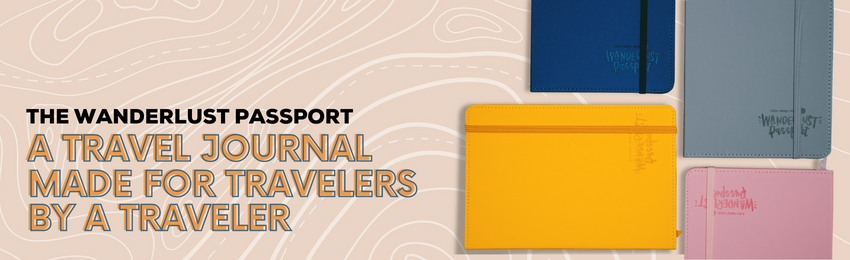 wanderlust passport travel journal colors- a travel journal for travelers designed by a traveler
