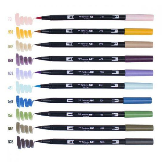 Pack of 10 Bright Palette Tombow Dual Brush Pens — Starry Night Hollow