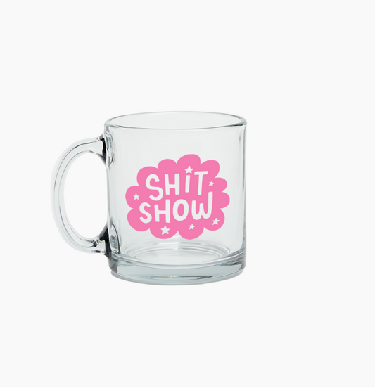 Talking Out of Turn - Clear Glass Mugs