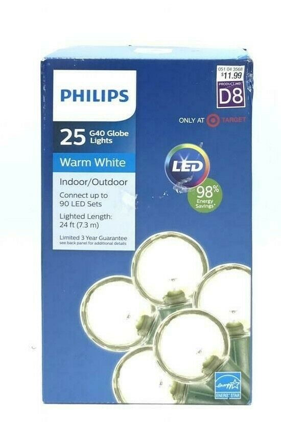 philips 25ct led globe string lights