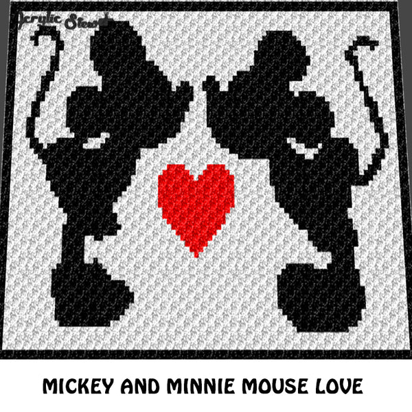 Mickey Mouse And Minnie Mouse Kissing With A Heart Disney Cartoon Movi Acrylic Stew