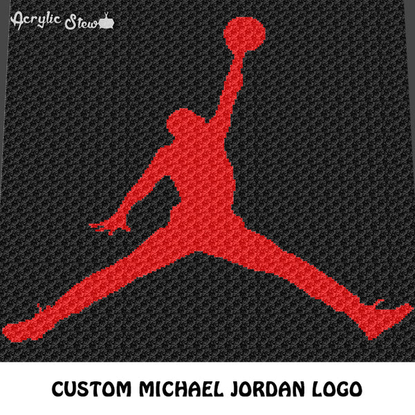 Custom Michael Jordan Symbol Logo crochet graphgan blanket pattern; c2 ...