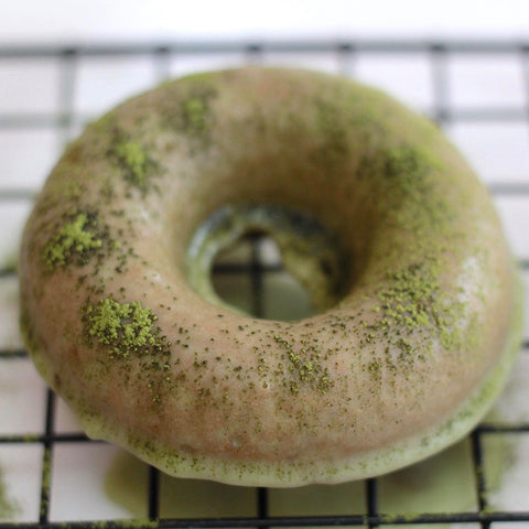 Photo of a matcha cake donut