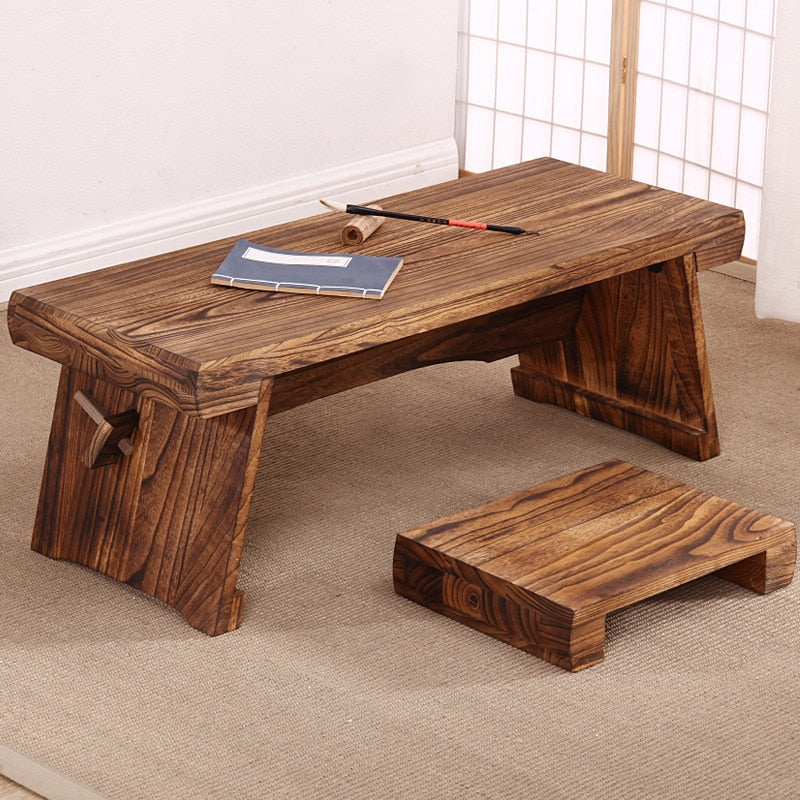 Japanese Antique Coffee Table With A Bench Miteigi