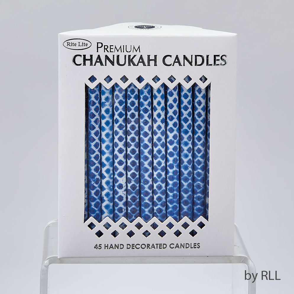 Premium Chanukah Candles Blue/White —