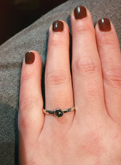 salt and pepper diamond engagement ring alternative couple