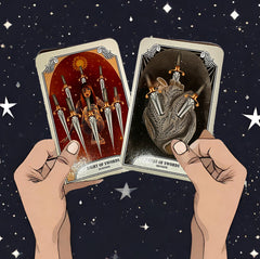 EIGHT OF SWORDS THREE OF SWORDS CRYSTAL MAGIC TAROT