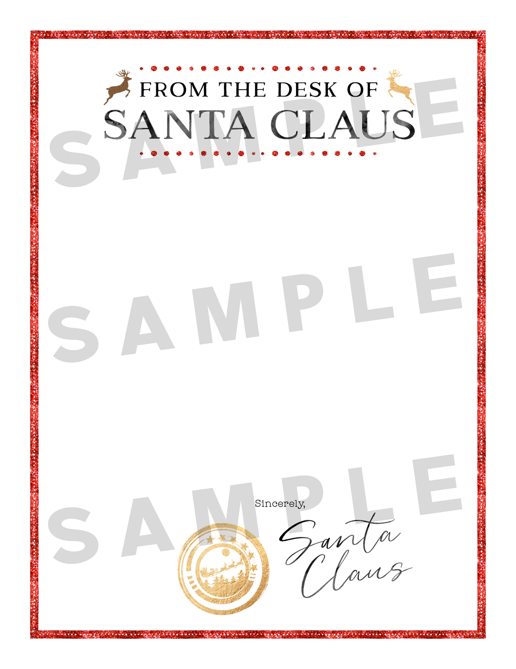 From The Desk Of Santa Claus Stationery Printable Santa