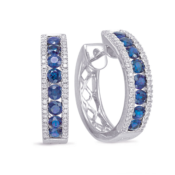 Gemstone & Diamond Hoop Earrings