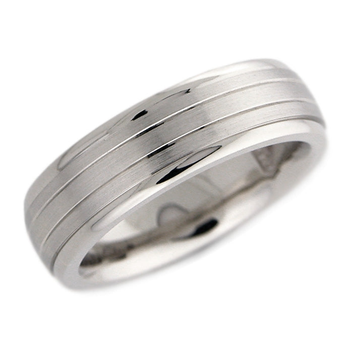 Men's Matte & Polished Band with Lines