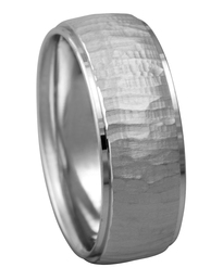 Men's Wedding Band with Hammered Finish