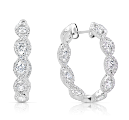 Inside Out Diamond Hoop Earrings