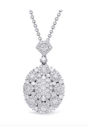 Oval Pave Diamond Pendant