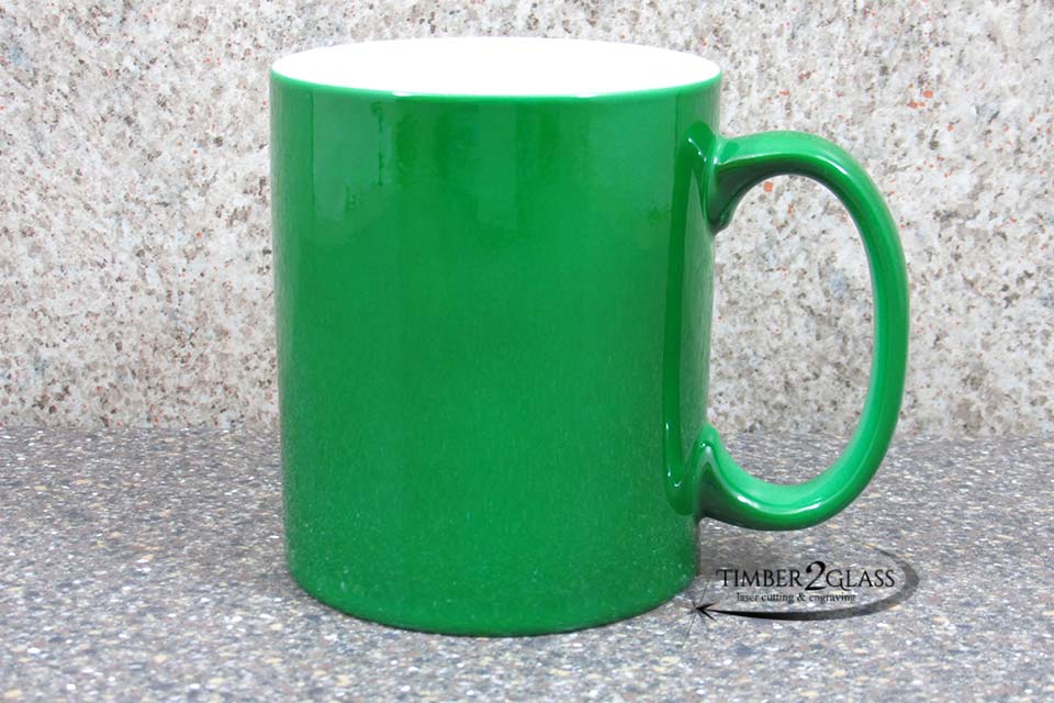 green glass mugs