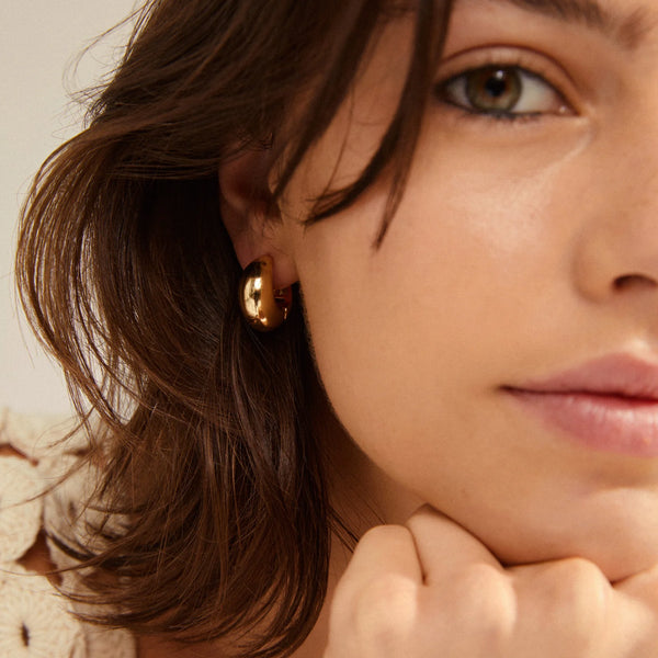 AMBER RECYCLED CHUNKY HOOPS | GOLD Pilgrim