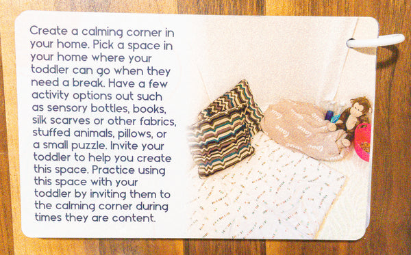 Calming corner instructions from purposeful play kids