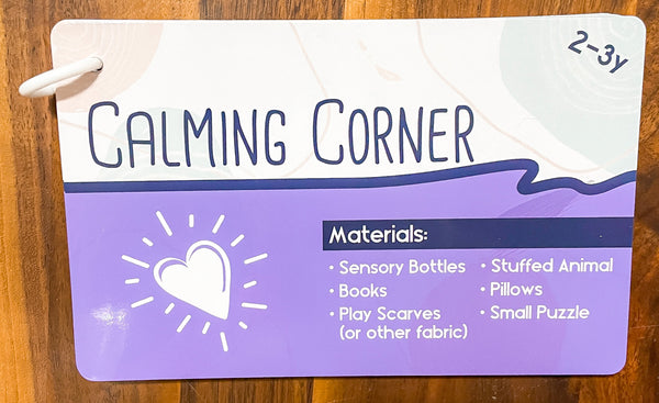 Calming corner instructions from Purposeful Play Kids