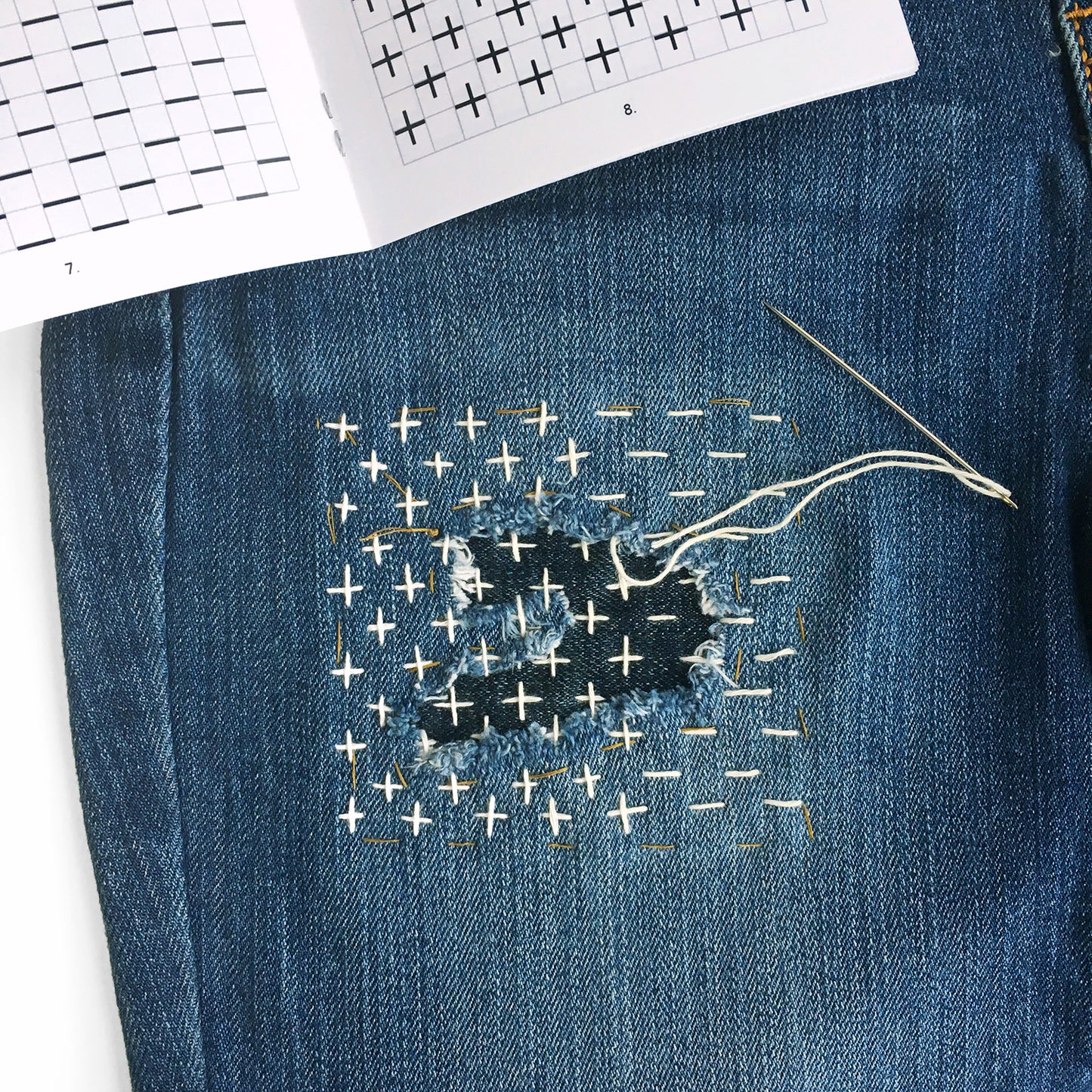 Sashiko Snake Visible Mending Kit — Honey and Ace