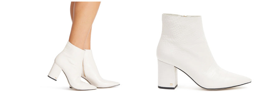 White heeled boot
