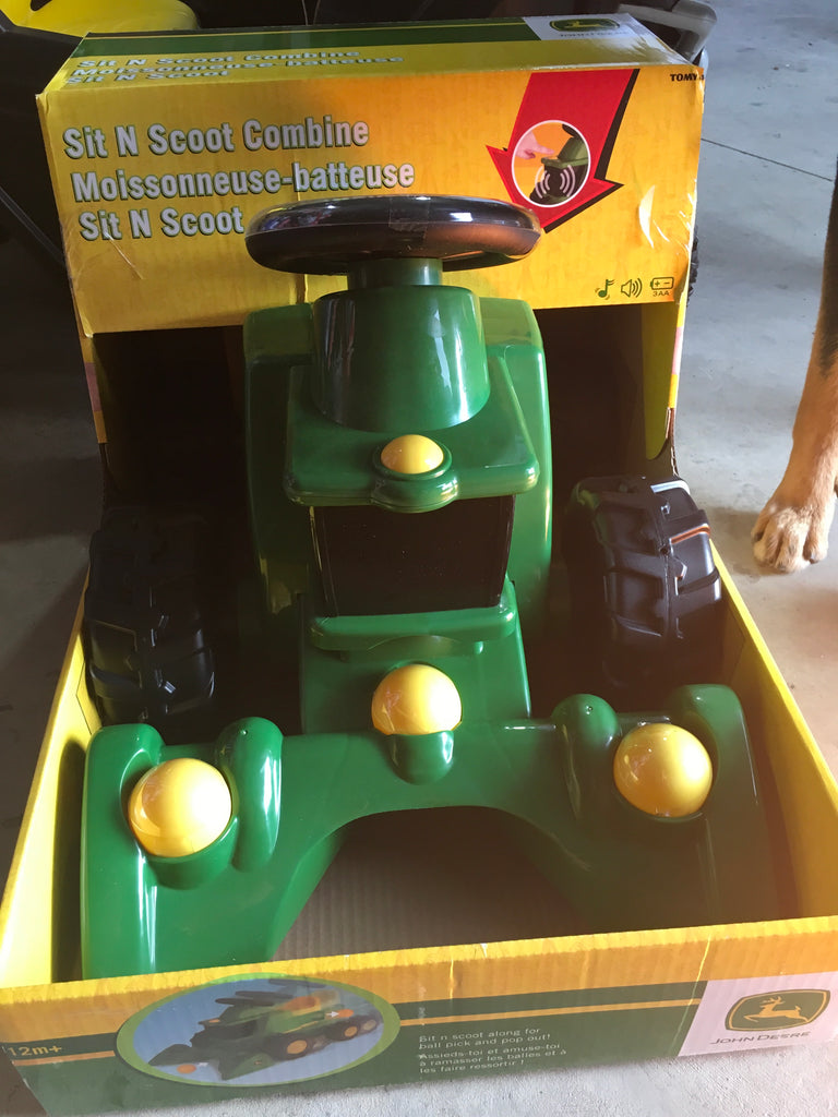 john deere sit and scoot combine