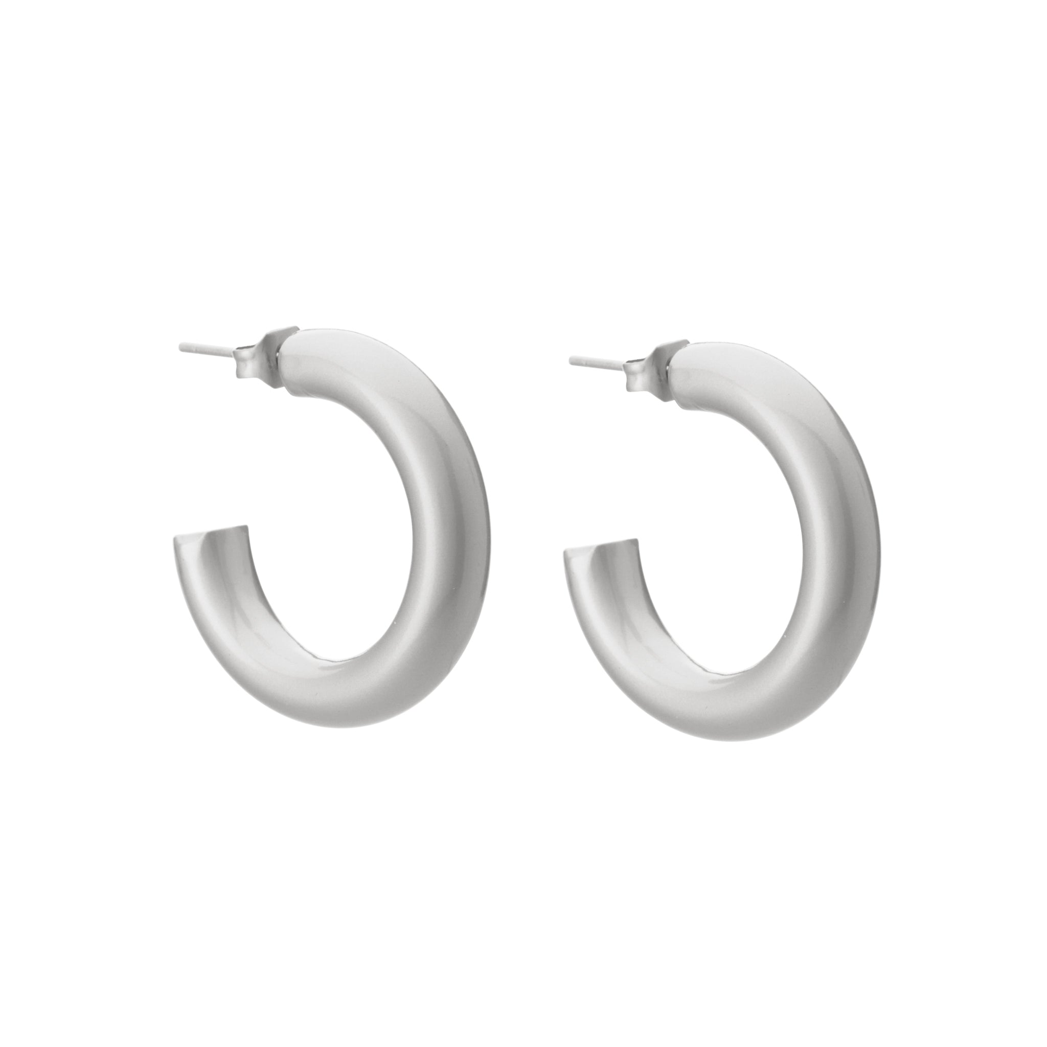 Mini Kennedy Hoops - Silver (Matte Finish) – ALIX YANG Jewellery