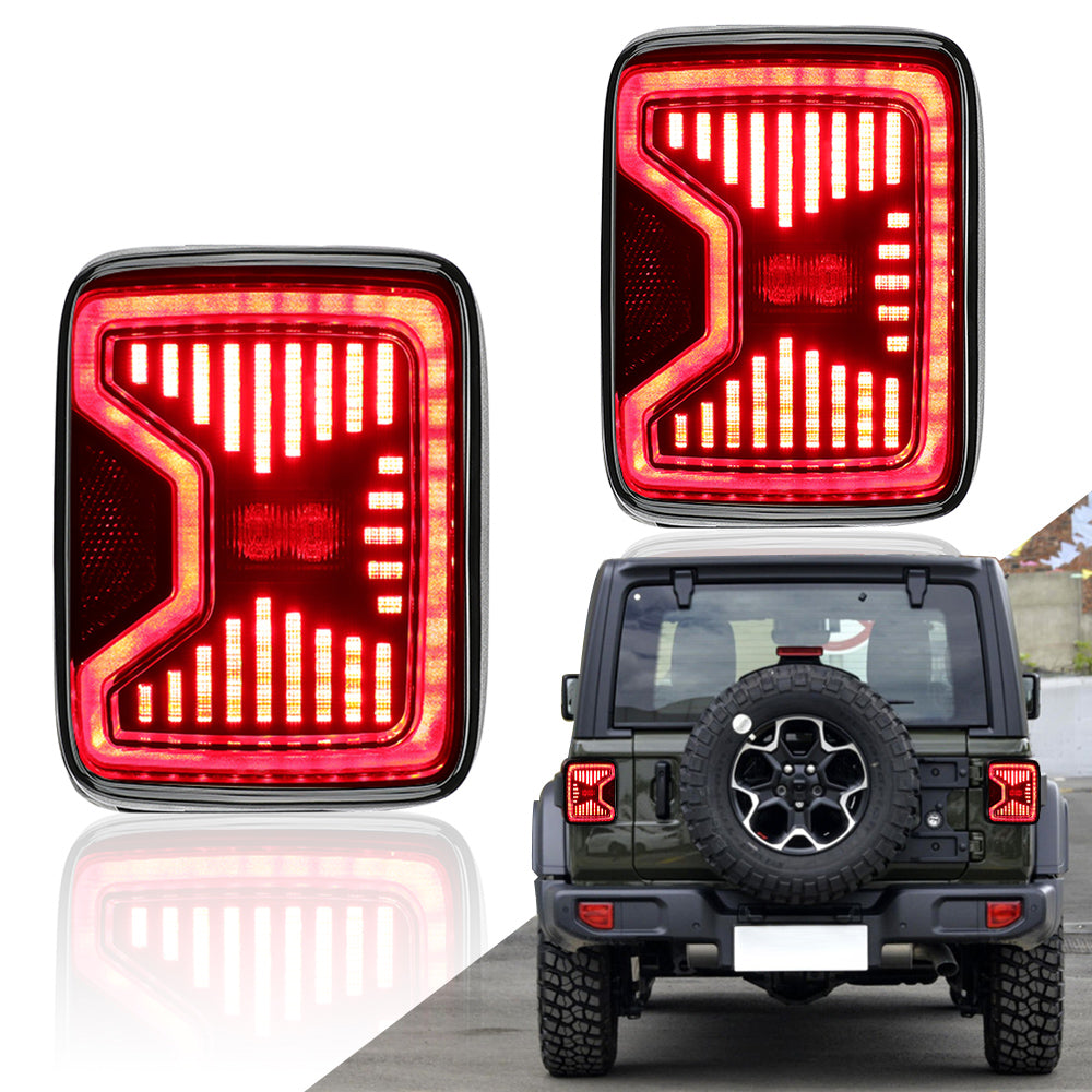 New Arrivals Smoked LED Tail Lights for 2018-2023 Jeep Wrangler JL JLU