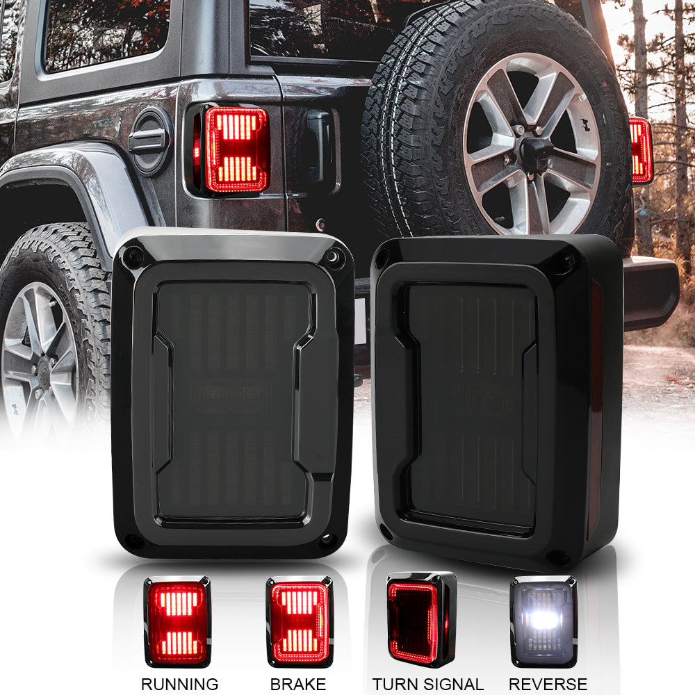 New Arrivals 2007-2018 Jeep Wrangler JK JKU Smoked LED Tail Lights (2p