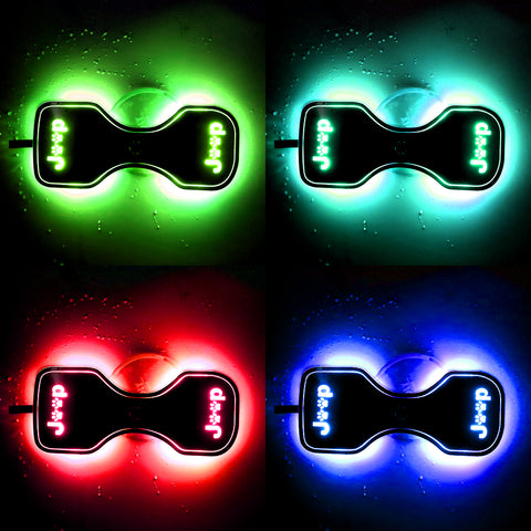 Jeep Wrangler JL Cup Holder Lights with Dog Paw Color Changing LED
